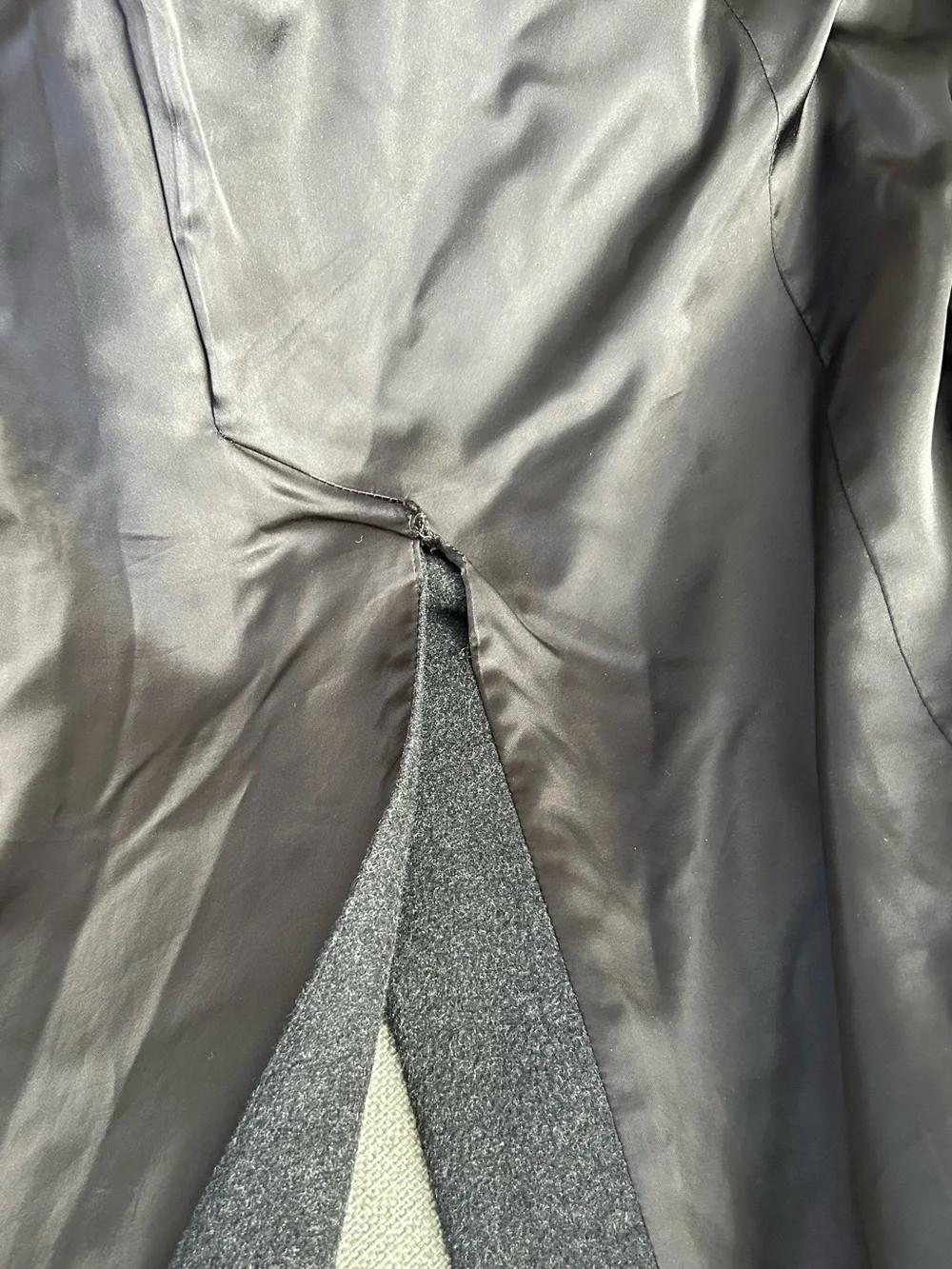 Polo Ralph Lauren 100% Cashmere Overcoat 42R Gray Long Trench Coat Blue Label